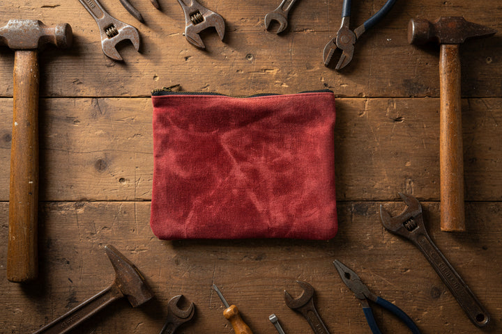 Broken Arrow Adventure Co. 16 oz waxed canvas tool pouch with heavy-duty brass zipper