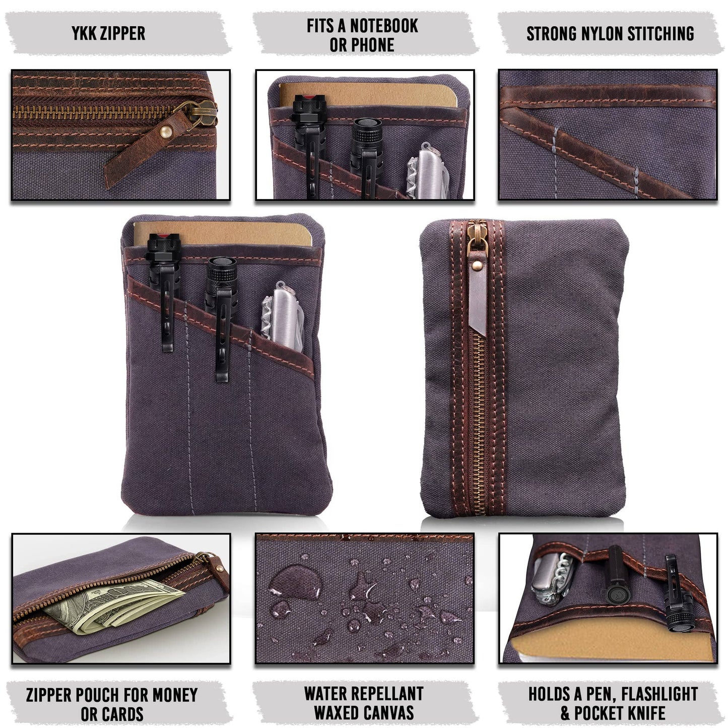 Waxed Canvas EDC Pocket Organizer